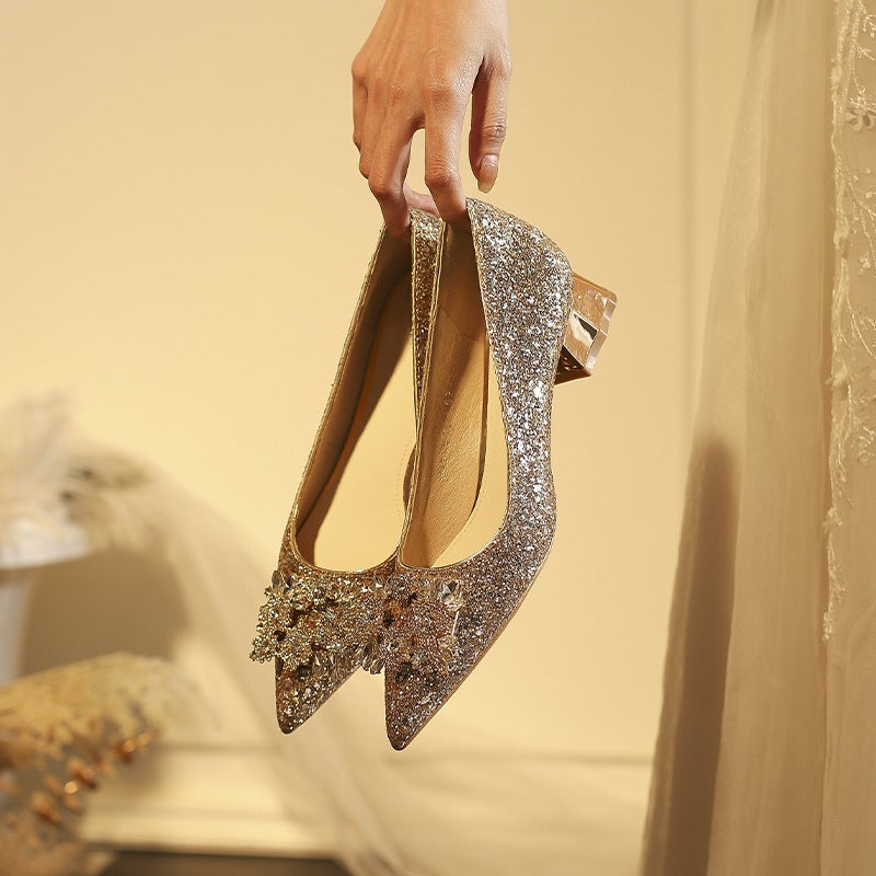 3119-6 New Rhinestone Square Buckle French Wedding Shoes Bridesmaid Shoes Banquet Shoes High Heels Bridal Shoes Xiuhe Wedding Shoes - Image 5